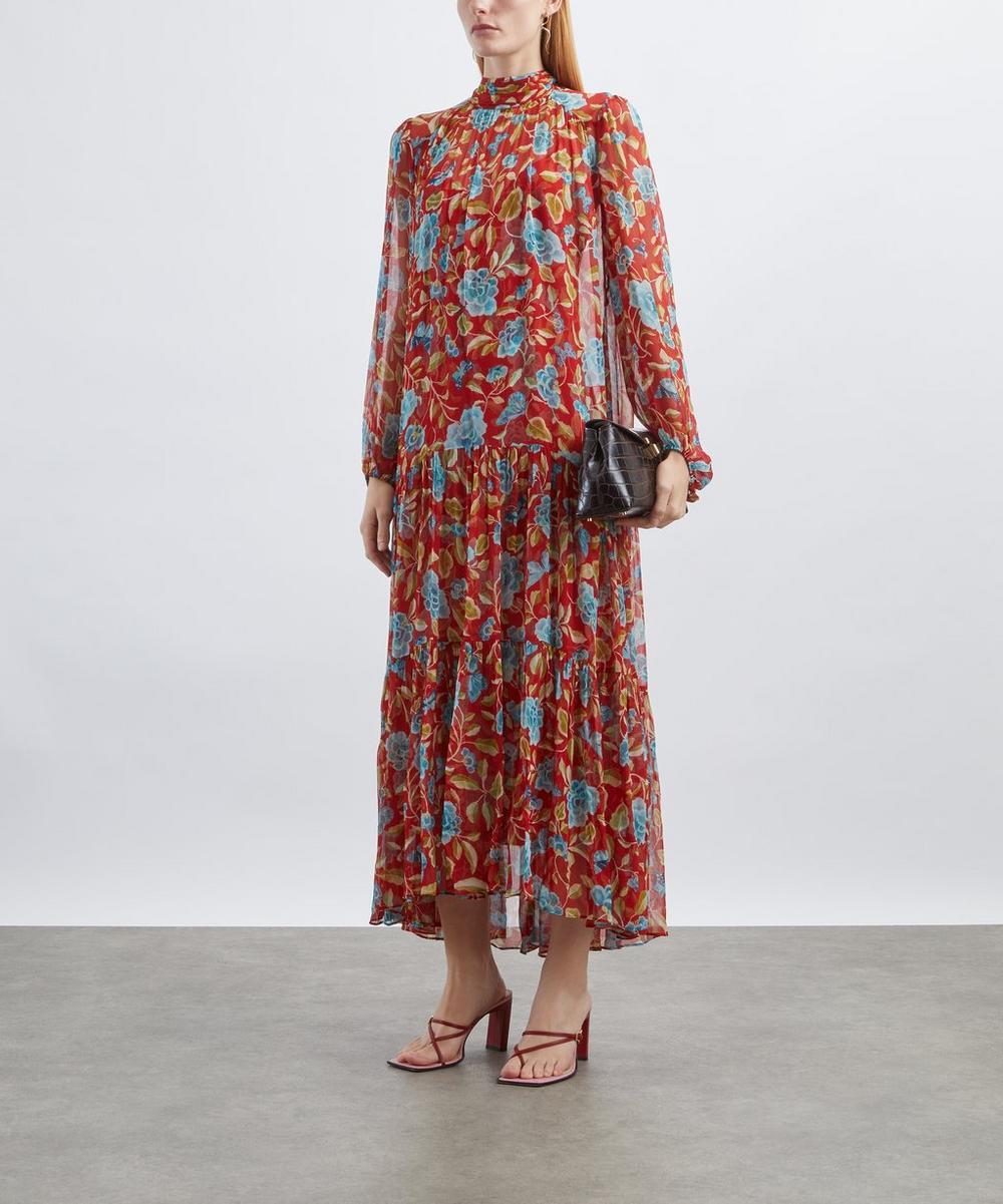 liberty london RIXO Adalind Crinkled Chiffon Dress