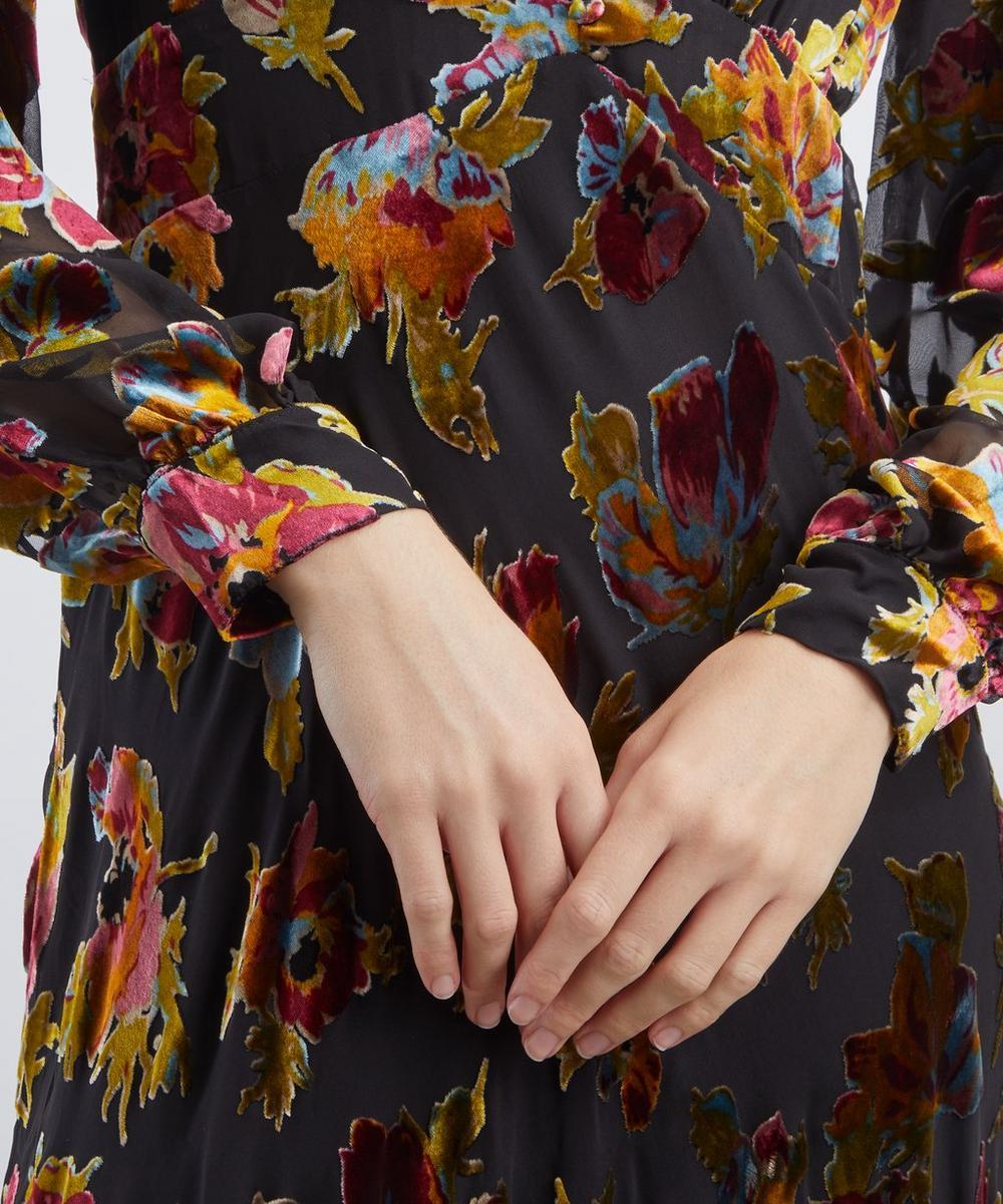 Liberty London RIXO Emory Silk-Velvet Devoré Gown