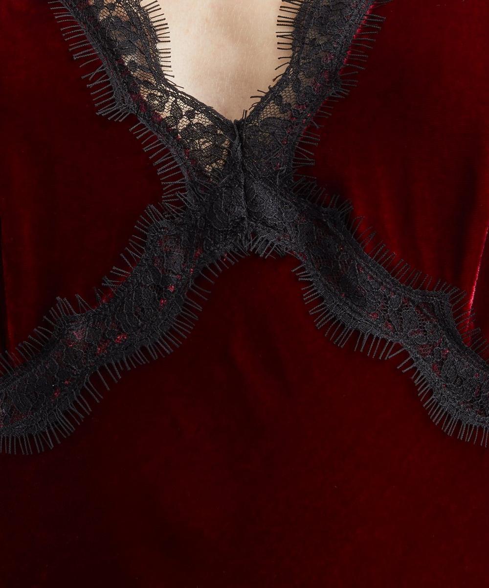 Liberty London RIXO Macie Maroon Velvet Mini Dress