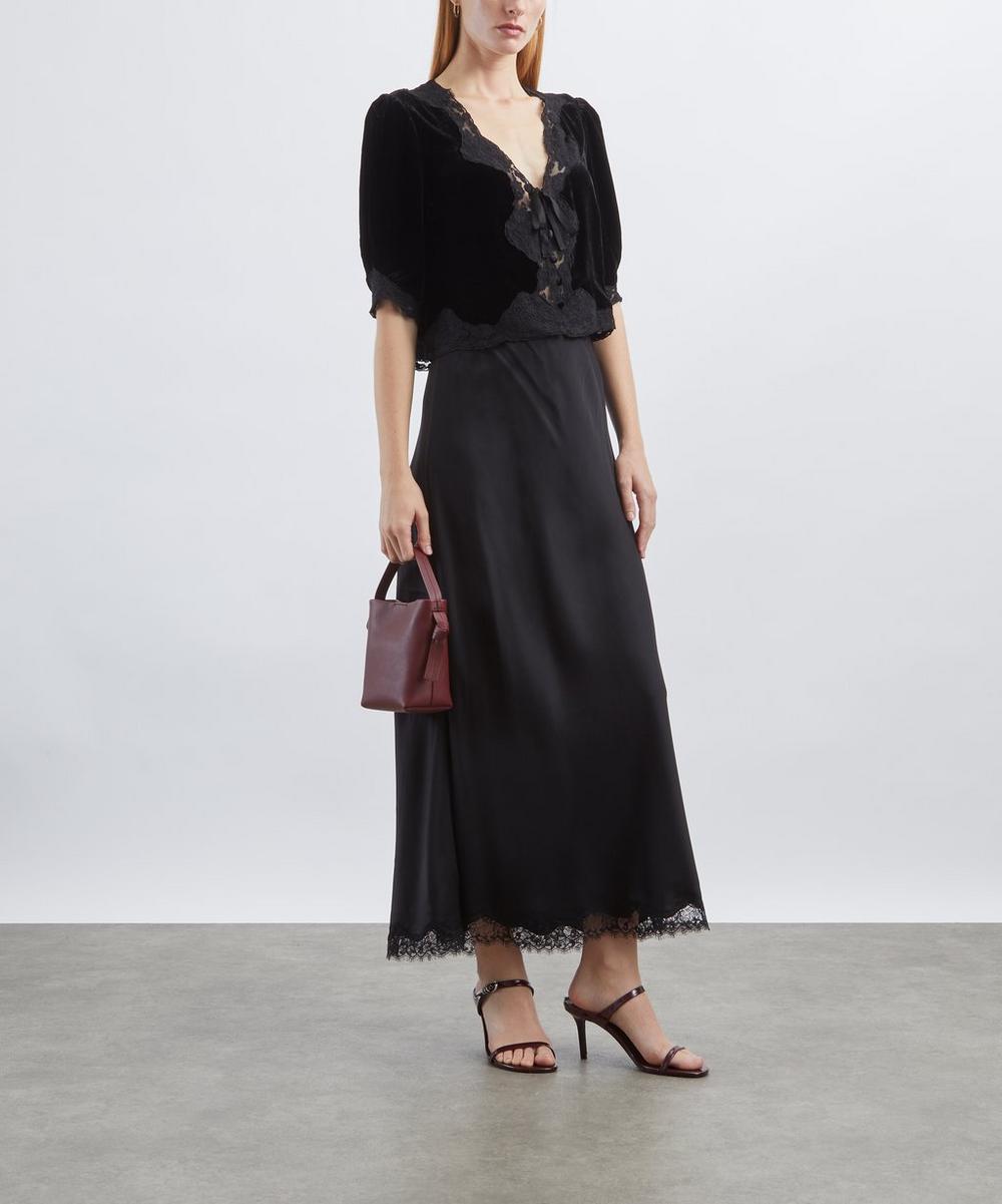 liberty london RIXO Stassie Satin Midi Skirt