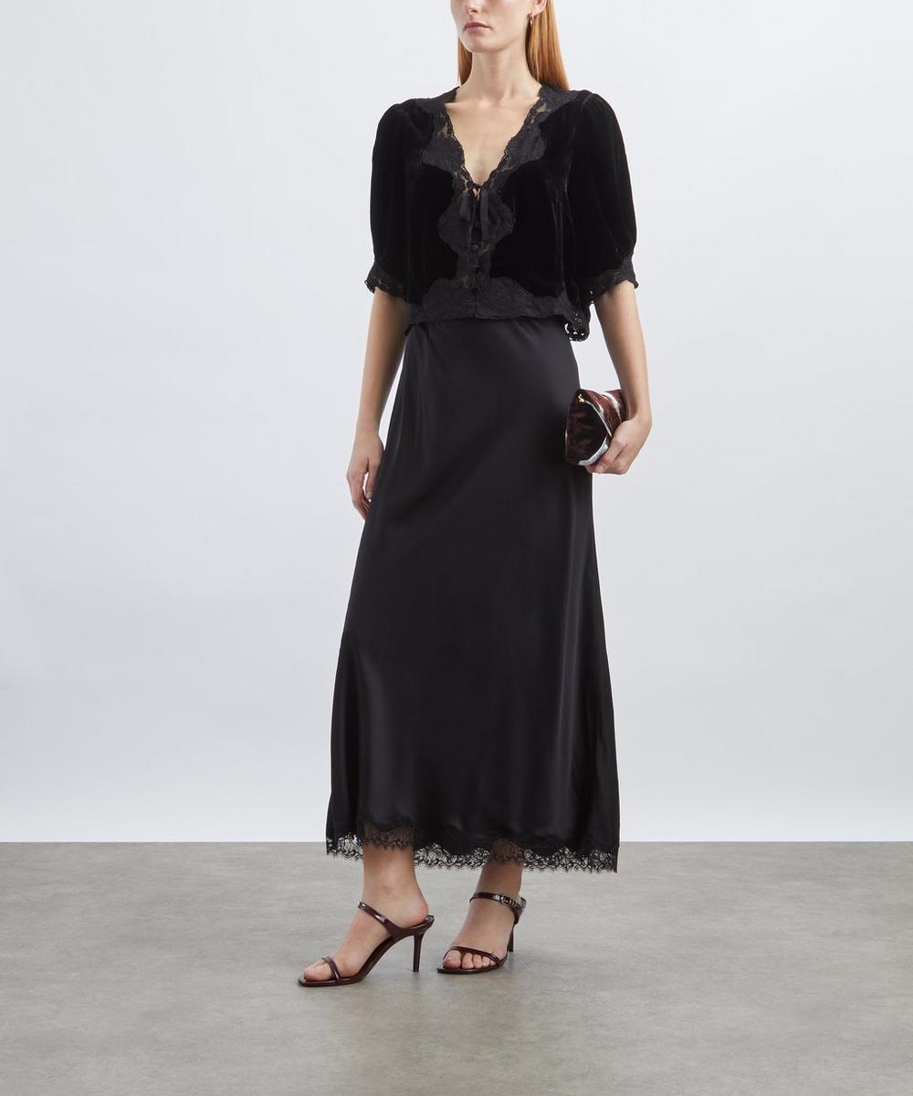 liberty london RIXO Ursula Silk-Velvet Top