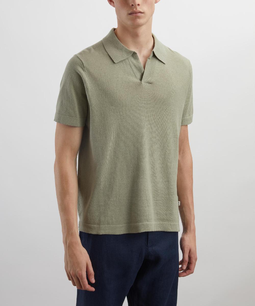 Liberty London Ryan Knitted Linen-Blend Polo