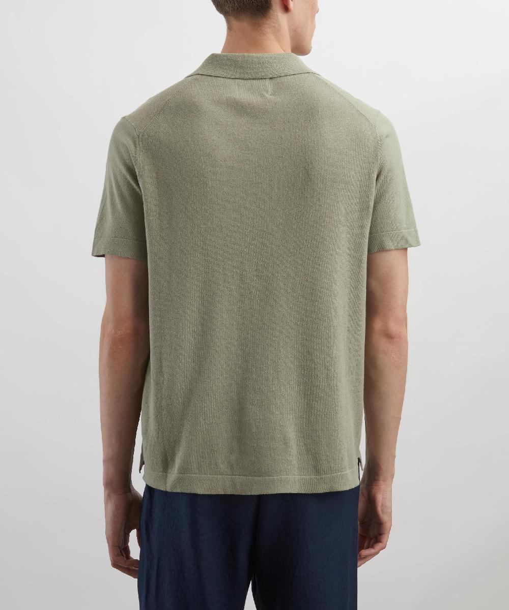 Liberty London Ryan Knitted Linen-Blend Polo