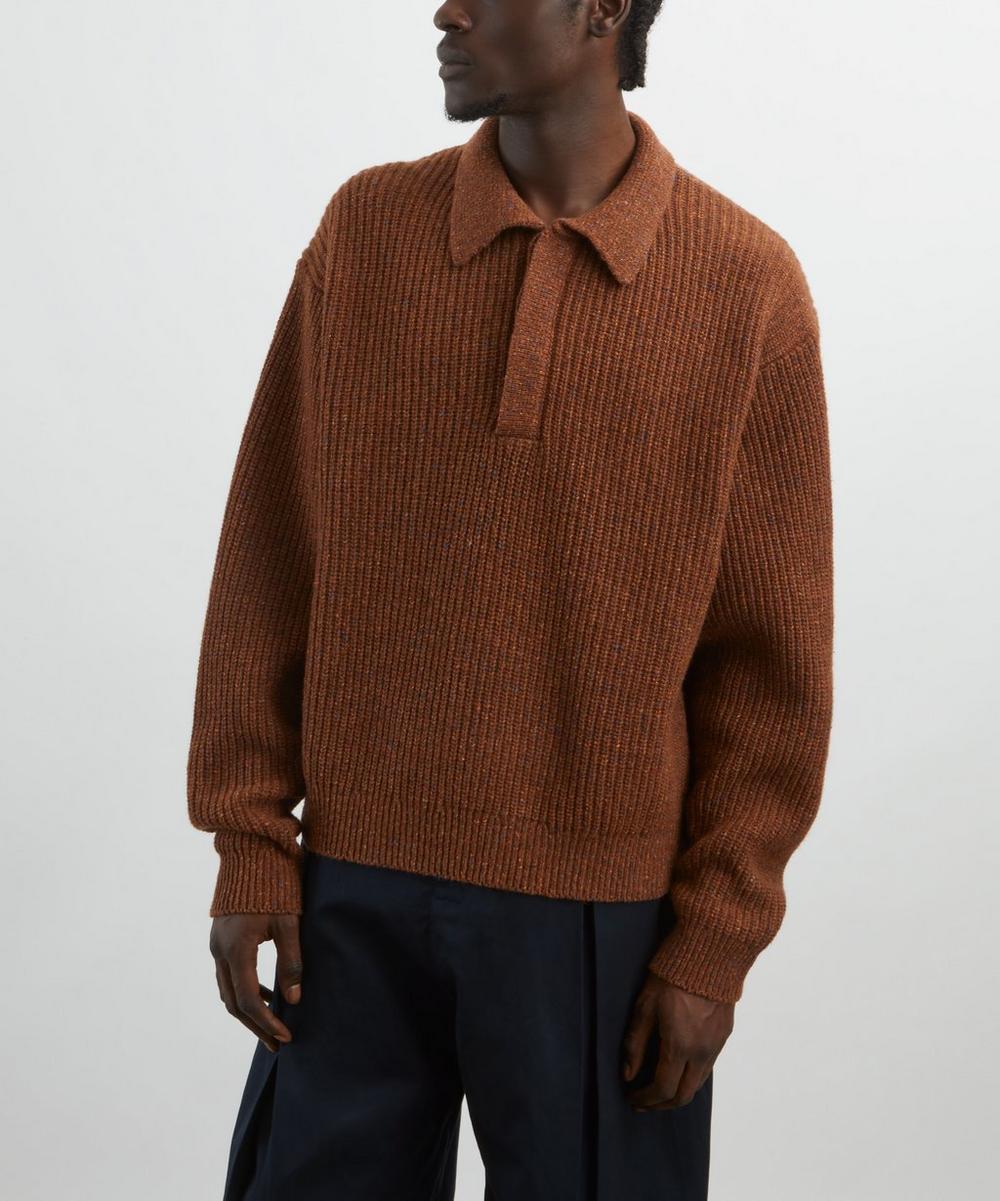 Liberty London SAGE NATION Speckled Rust Polo Knit