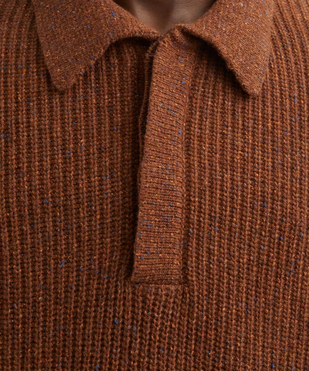 Liberty London SAGE NATION Speckled Rust Polo Knit