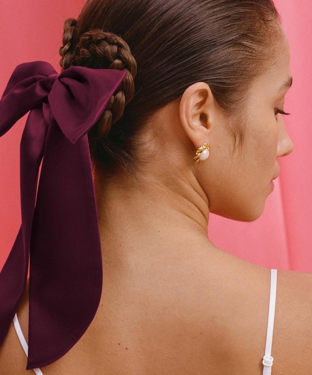 Liberty London Slip Crimson Pure Silk Hair Bow