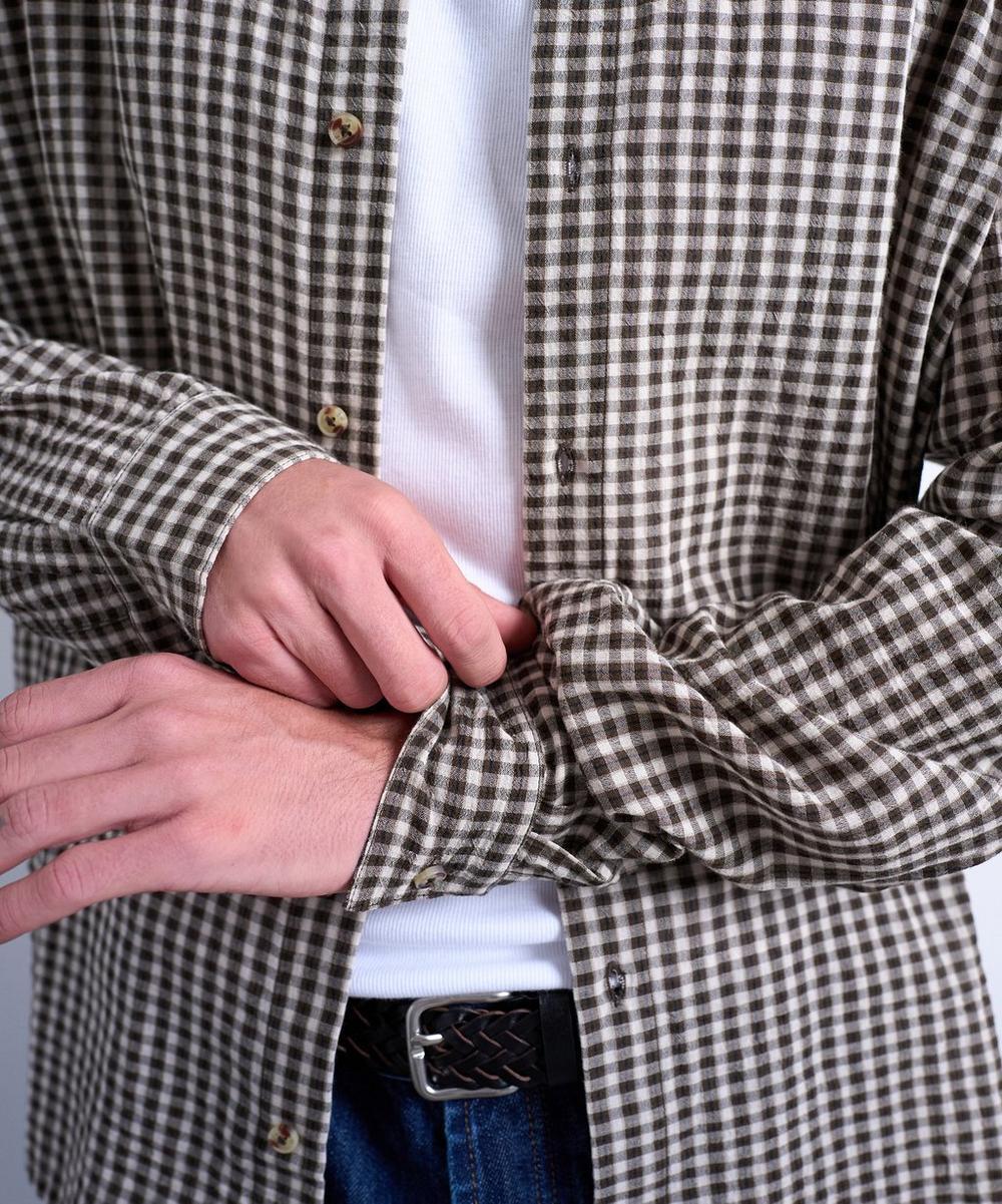 Liberty London TOPMAN Brown Textured Gingham Shirt