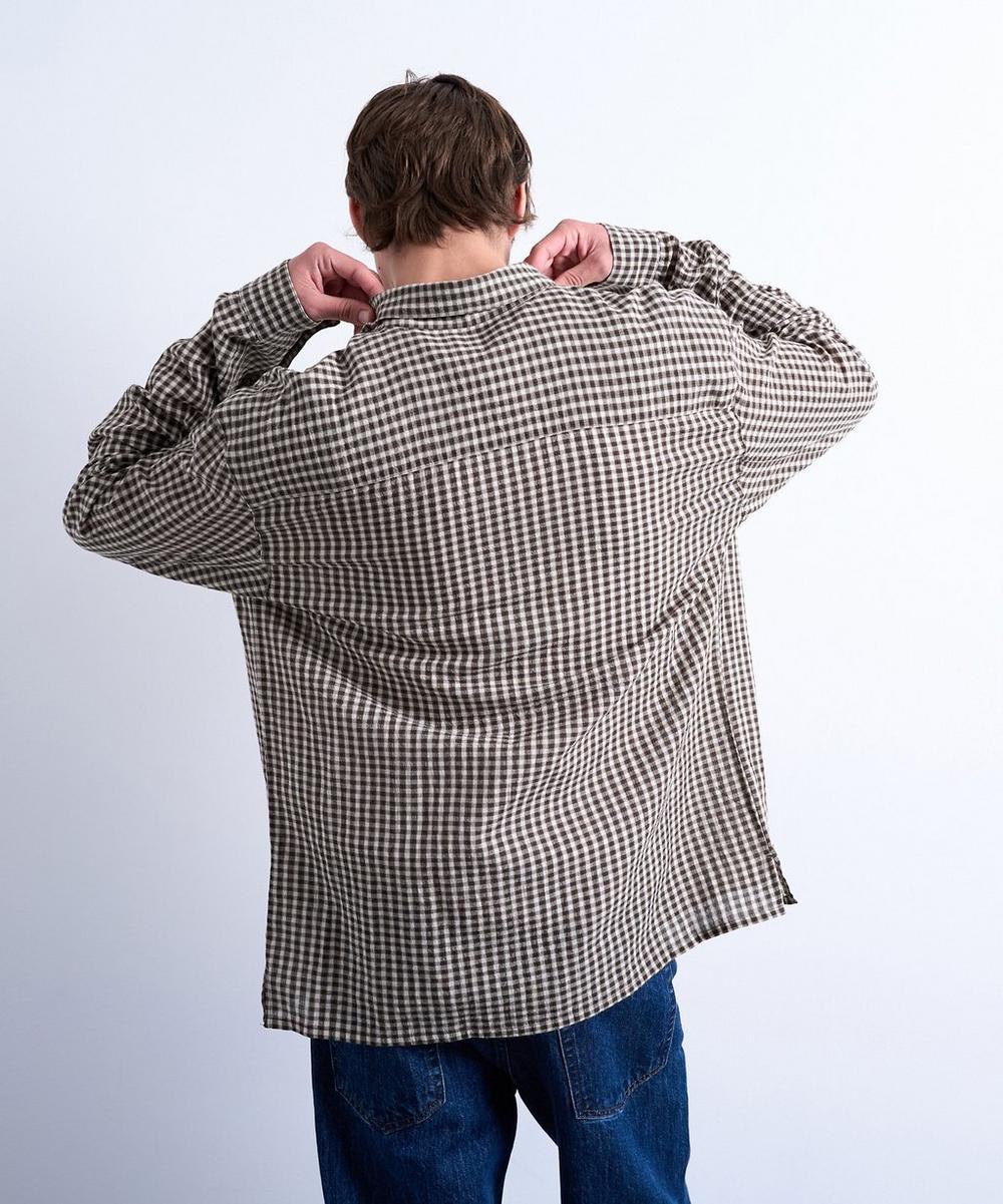 Liberty London TOPMAN Brown Textured Gingham Shirt