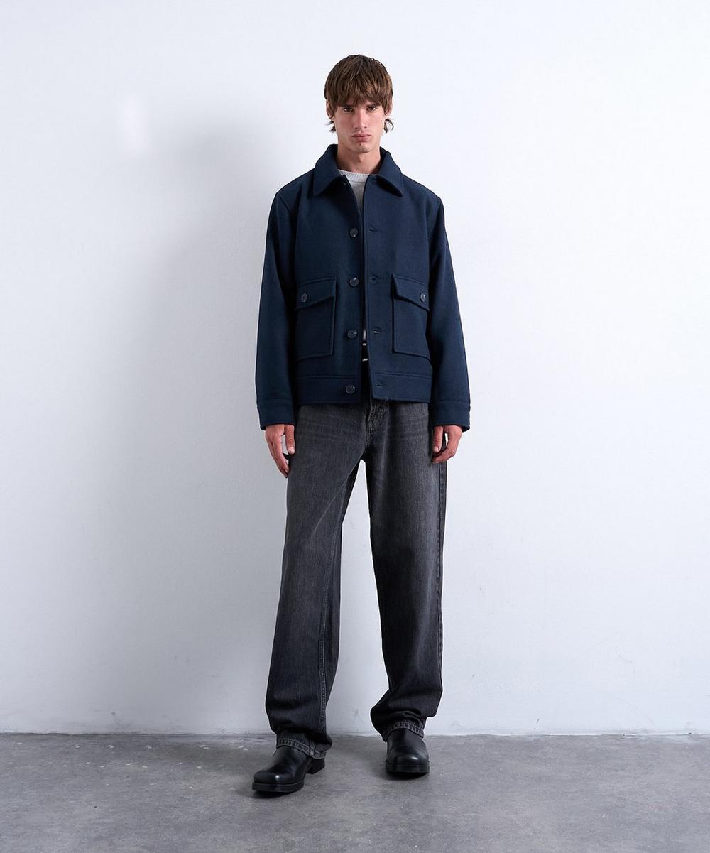 liberty london TOPMAN Navy Wool-Blend Shacket