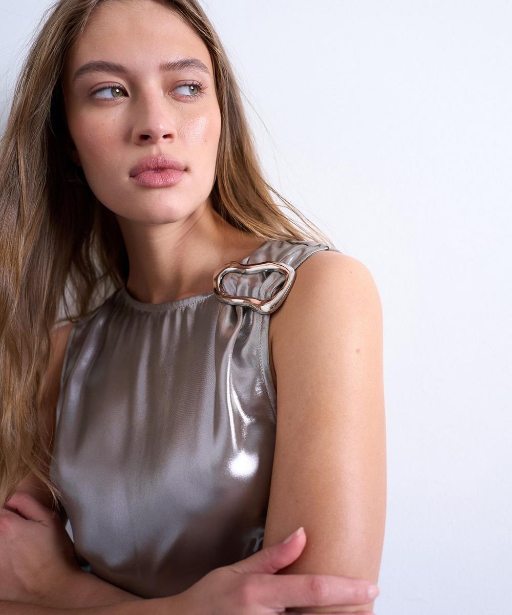 Liberty London TOPSHOP Metallic Midiaxi Dress