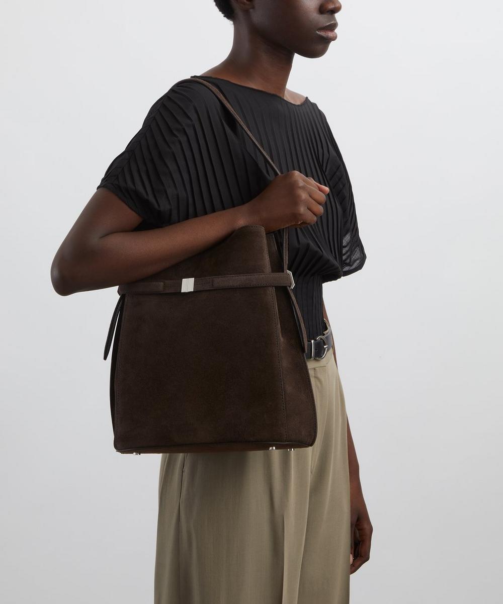 liberty london Toteme Belted Suede Bucket Bag