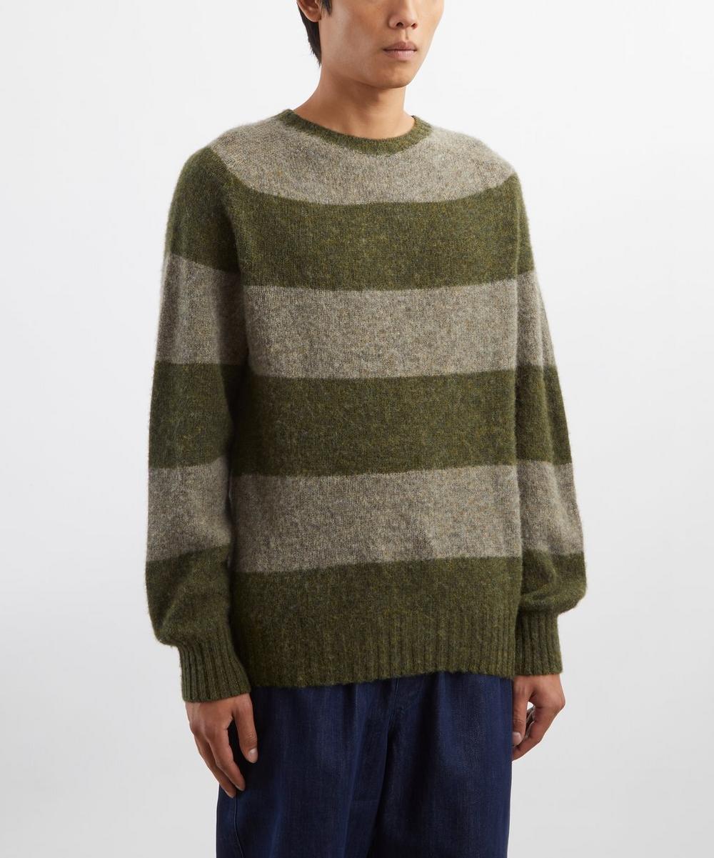 Liberty London YMC Green Suedehead Stripe Jumper