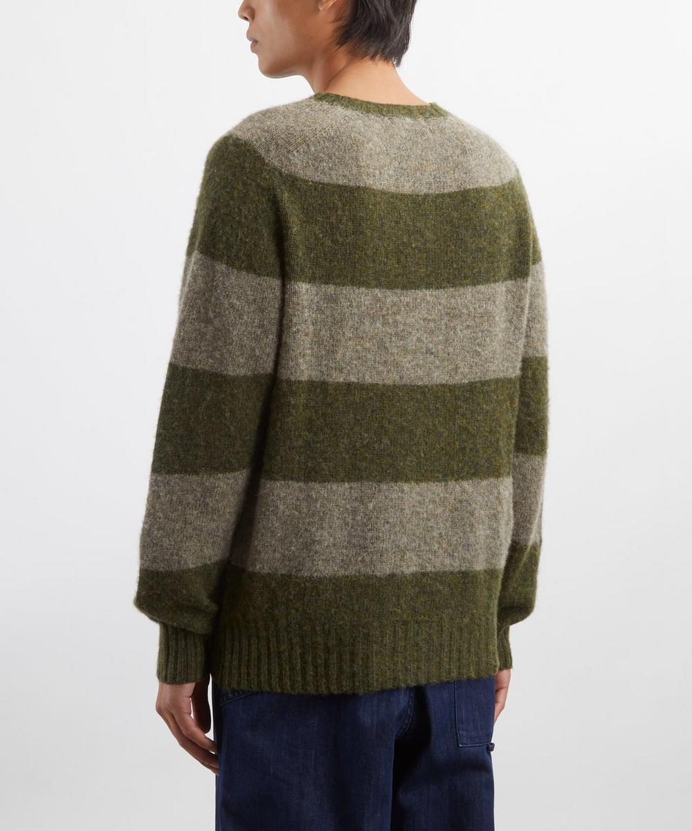 Liberty London YMC Green Suedehead Stripe Jumper