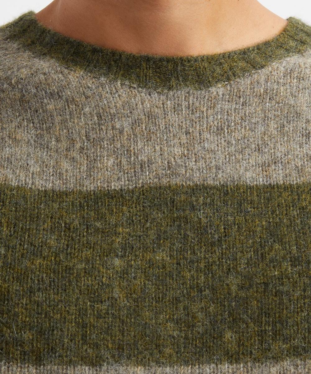 Liberty London YMC Green Suedehead Stripe Jumper