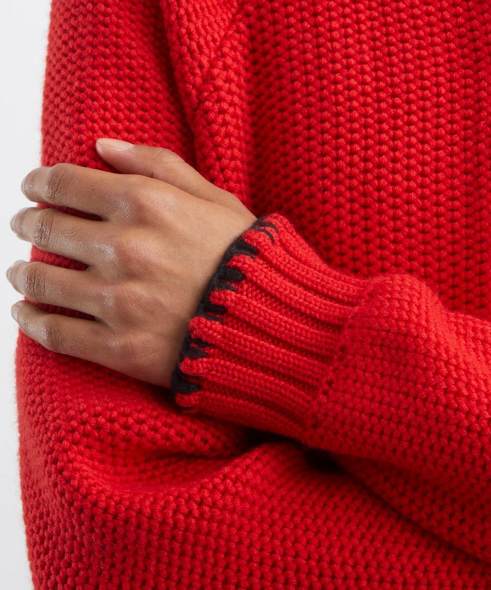 Liberty London YMC Red Lotus Lambswool Cardigan