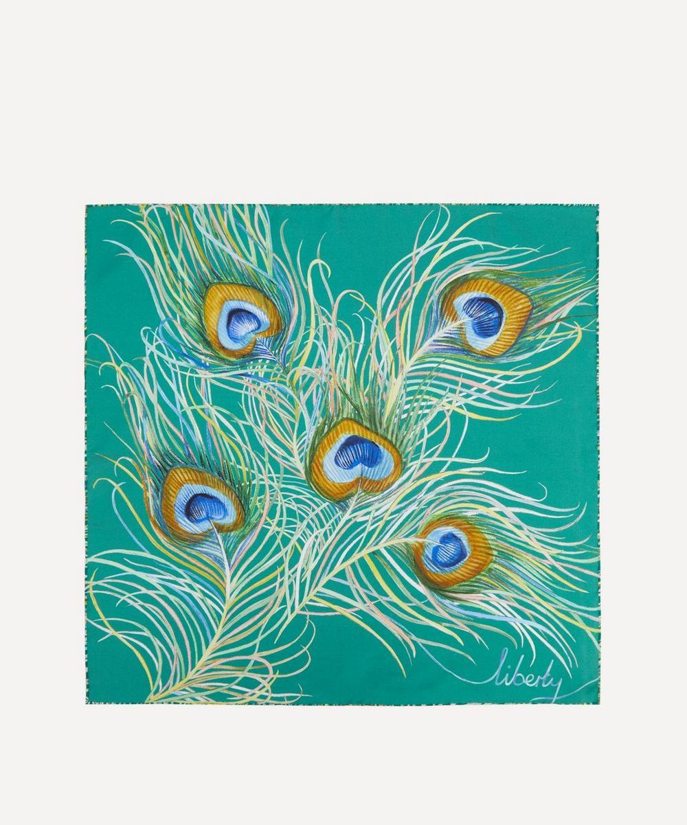 Liberty London Liberty Peacock Plume Silk Pocket Square