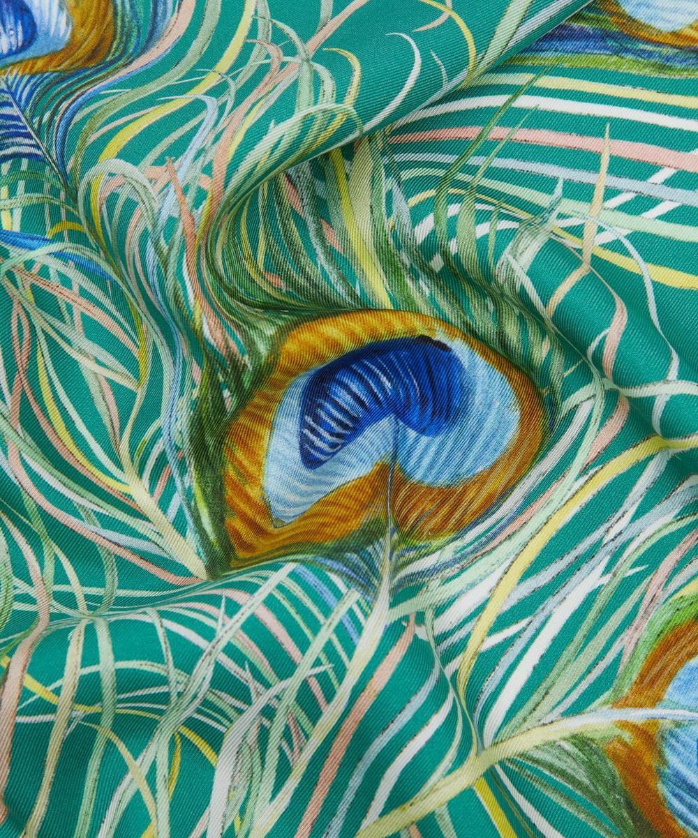 Liberty London Liberty Peacock Plume Silk Pocket Square