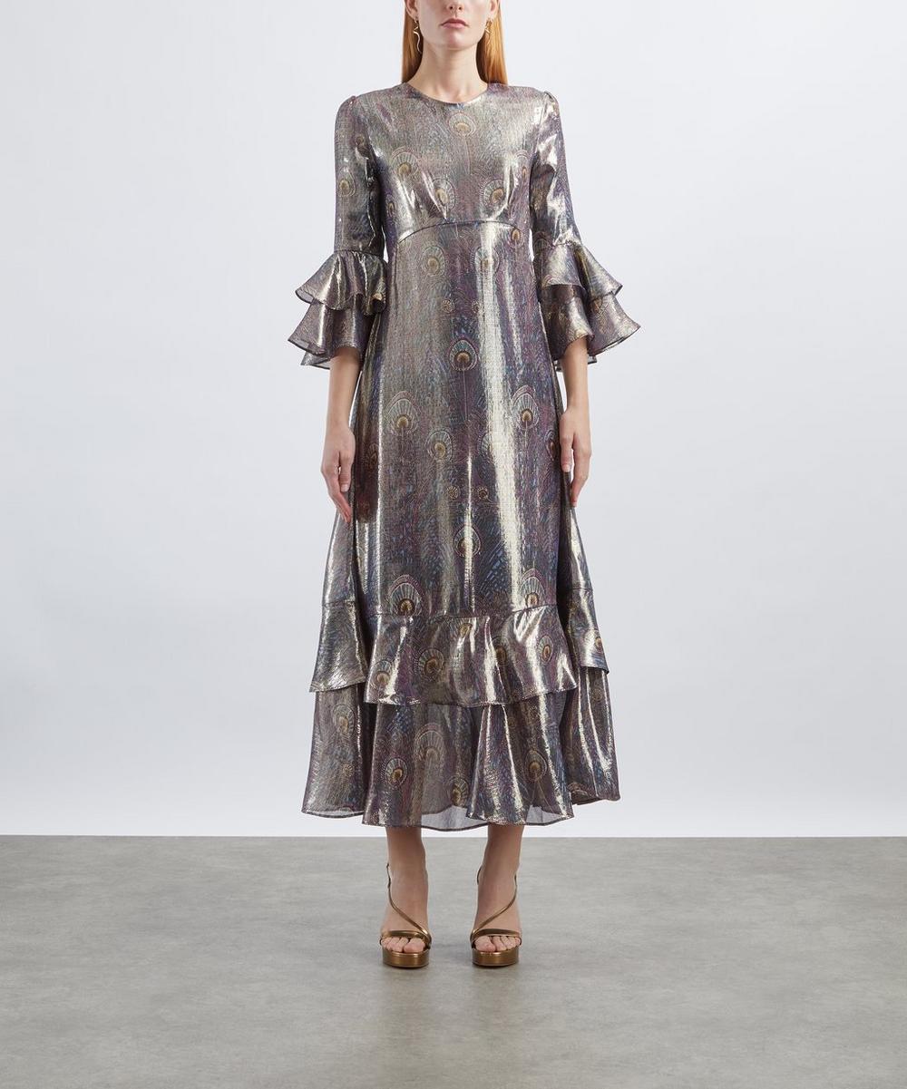 Liberty London Liberty Royal Hera Silk Lamé Gala Dress