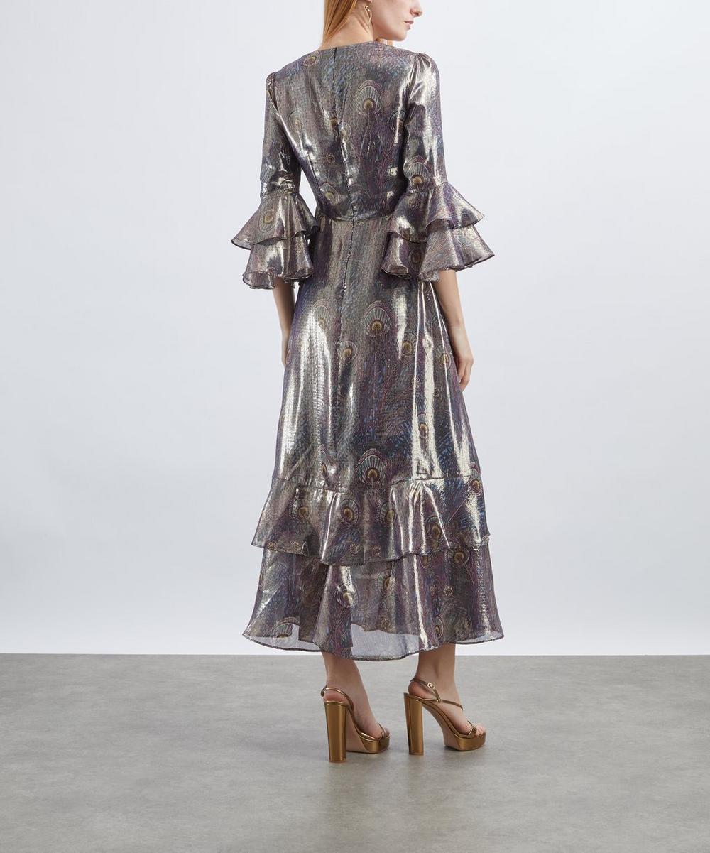 Liberty London Liberty Royal Hera Silk Lamé Gala Dress