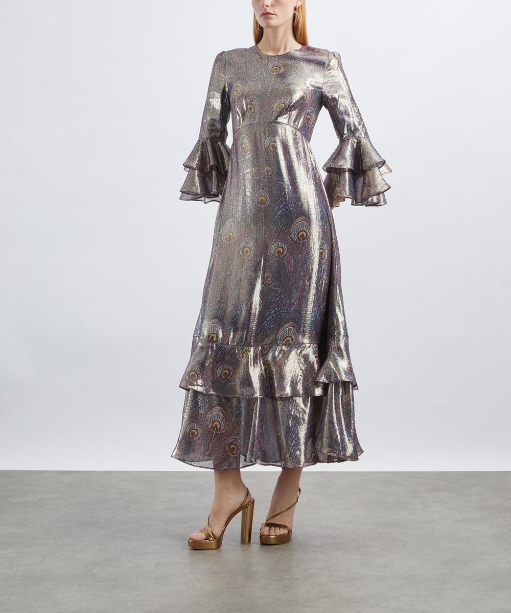 liberty london Liberty Royal Hera Silk Lamé Gala Dress