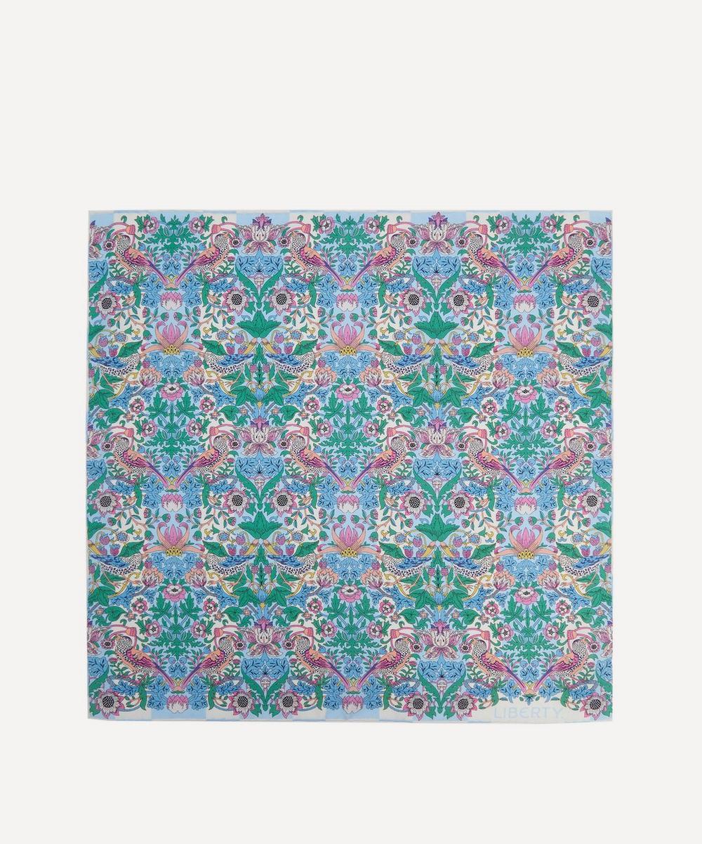 Liberty London Liberty Strawberry Thief Stripe Silk Pocket Square