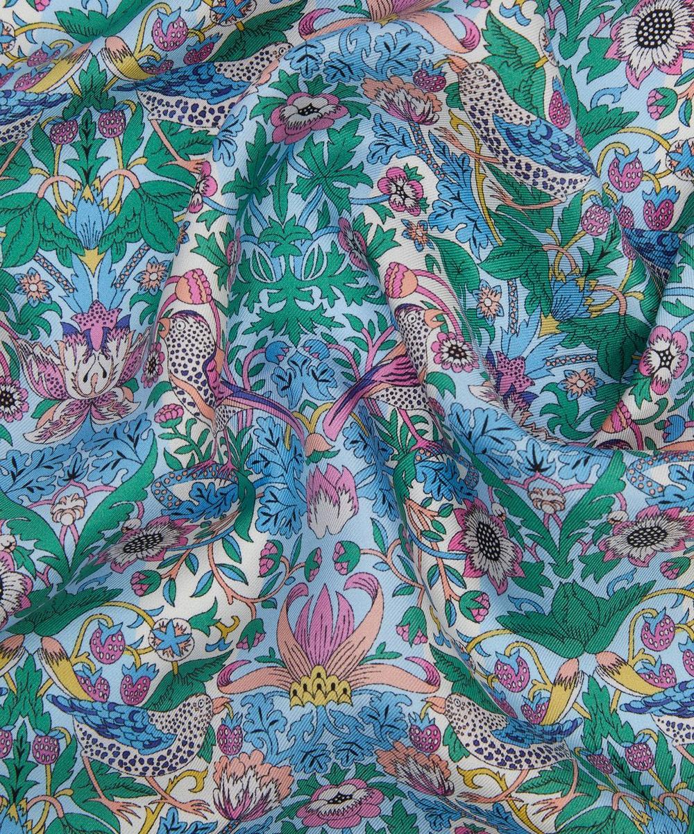 Liberty London Liberty Strawberry Thief Stripe Silk Pocket Square