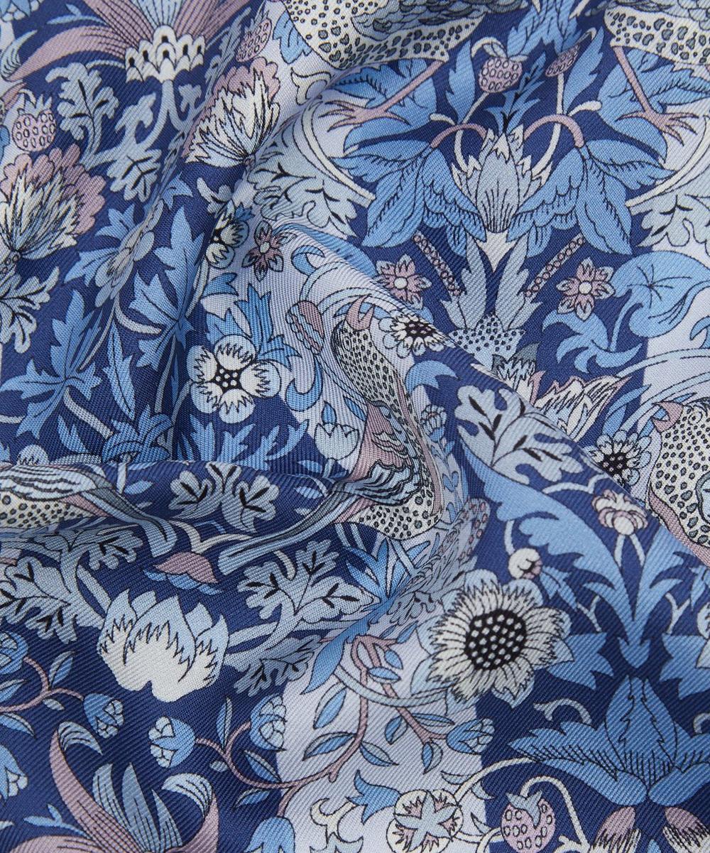 Liberty London Liberty Strawberry Thief Stripe Silk Pocket Square