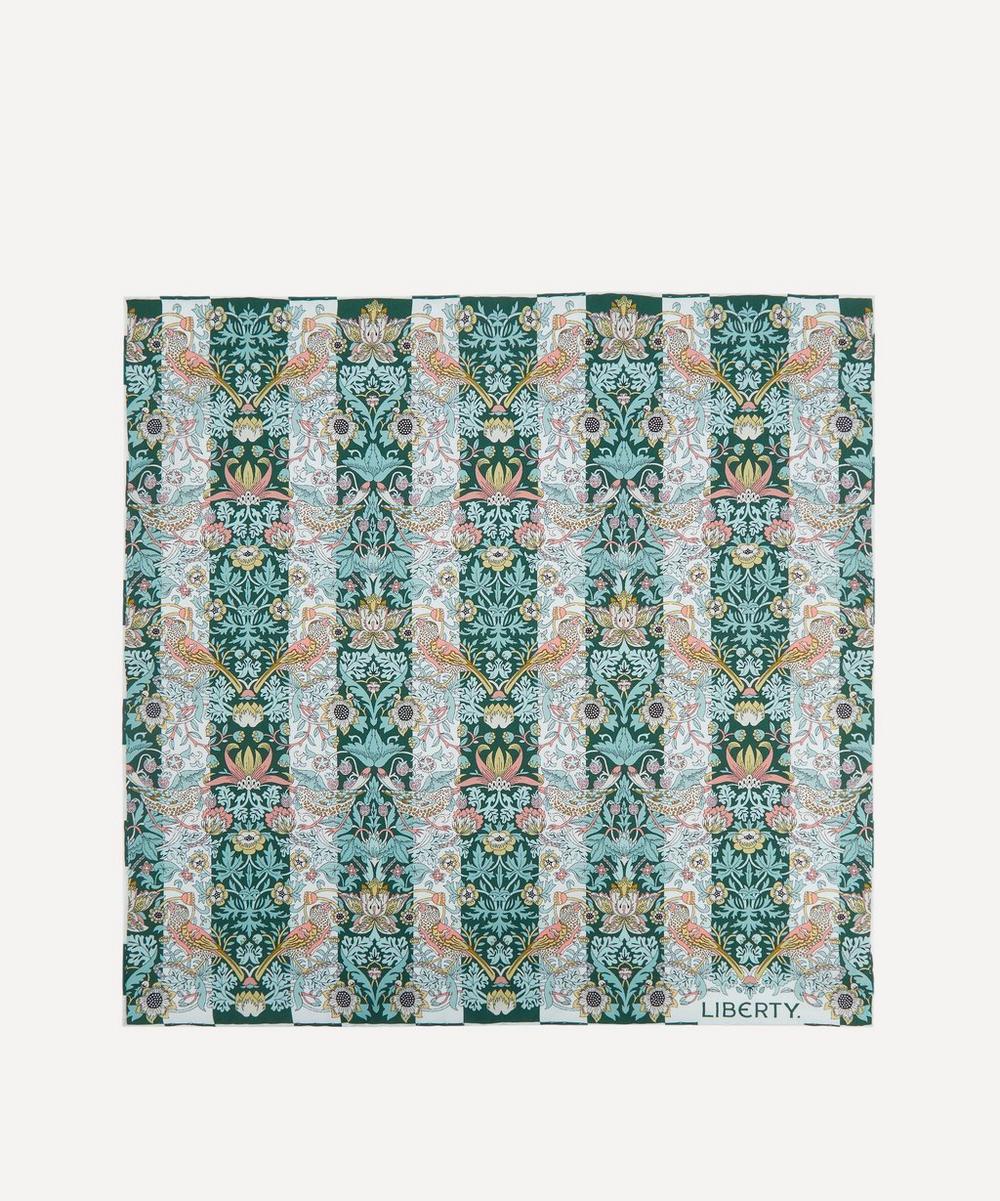 Liberty London Liberty Strawberry Thief Stripe Silk Pocket Square