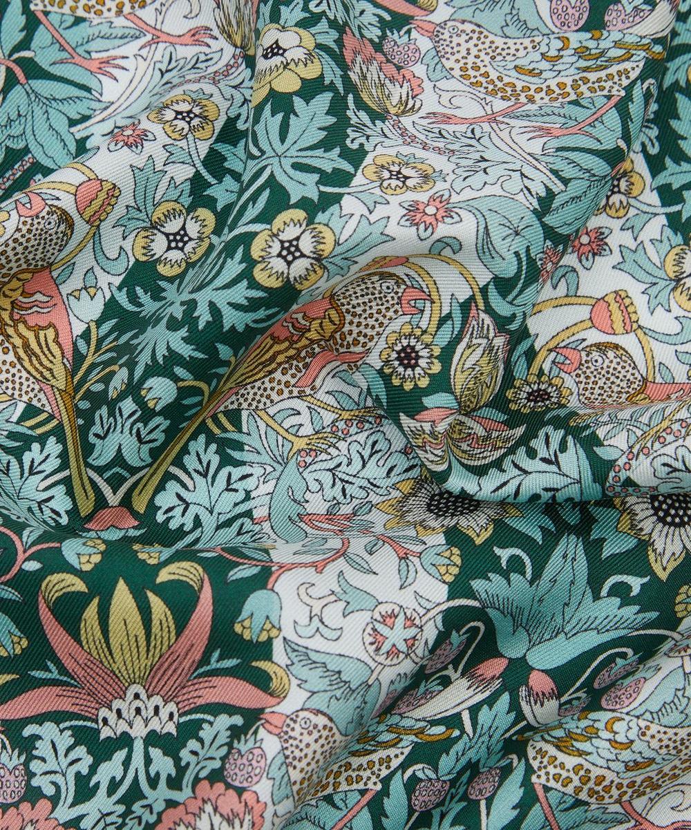 Liberty London Liberty Strawberry Thief Stripe Silk Pocket Square