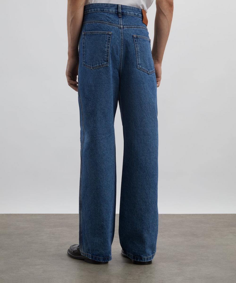 Liberty London Loewe Mid-Blue Anagram-Embroidered Baggy Jeans