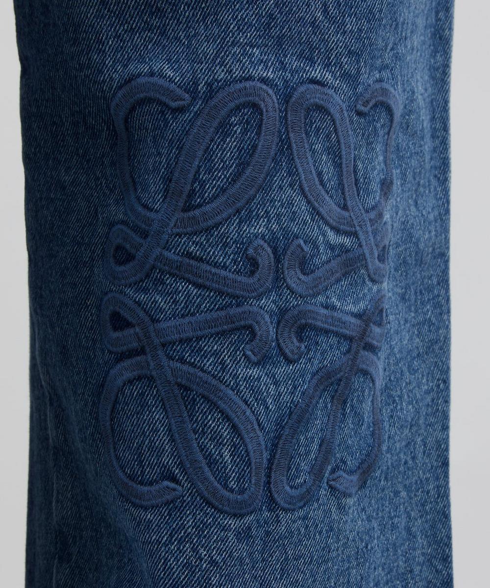 Liberty London Loewe Mid-Blue Anagram-Embroidered Baggy Jeans