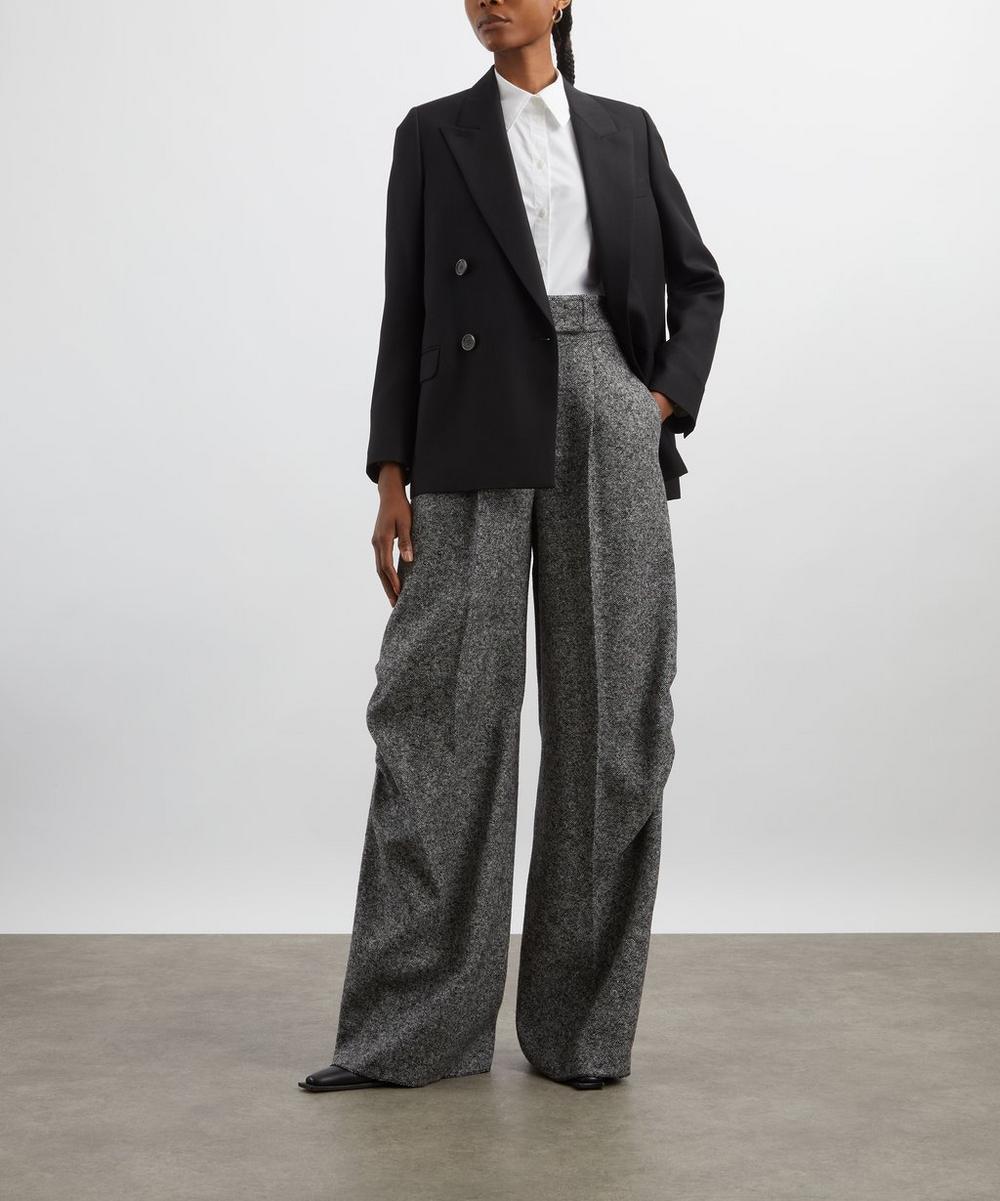 liberty london Max Mara Simone Wool-Silk Tweed Trousers