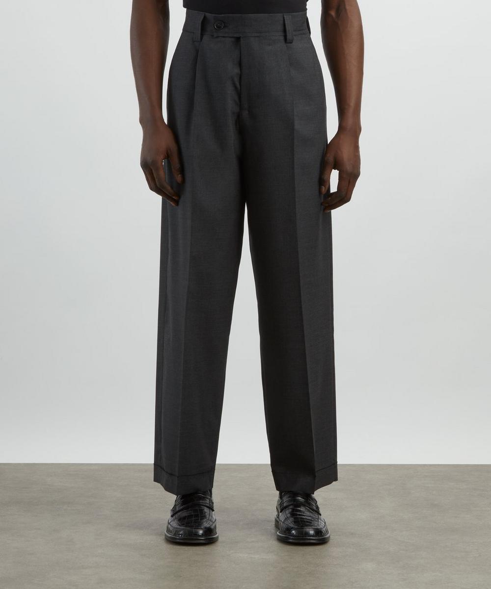 Liberty London Mfpen Patch Grey Worsted Wool Trousers