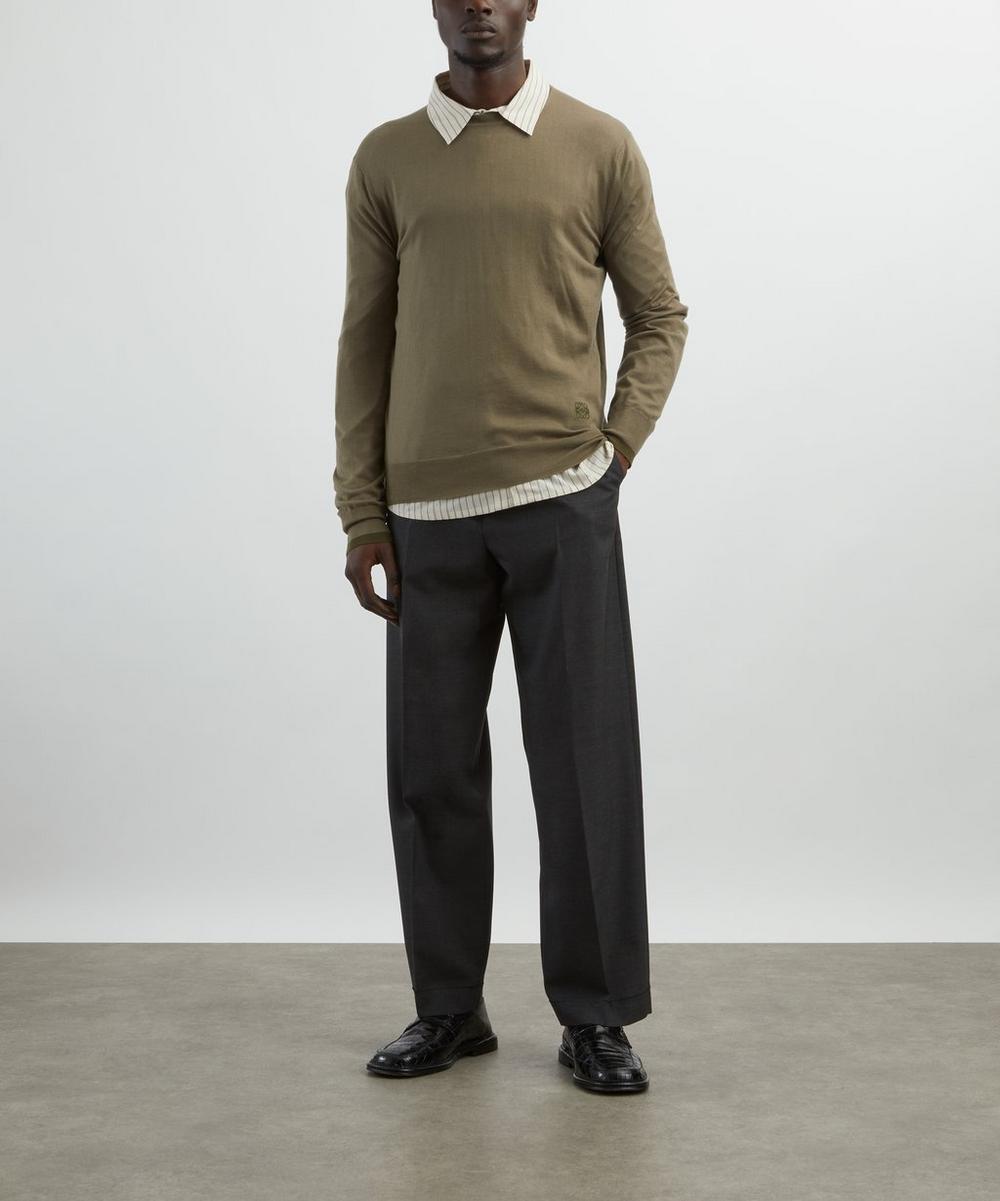 liberty london mfpen Patch Grey Worsted Wool Trousers