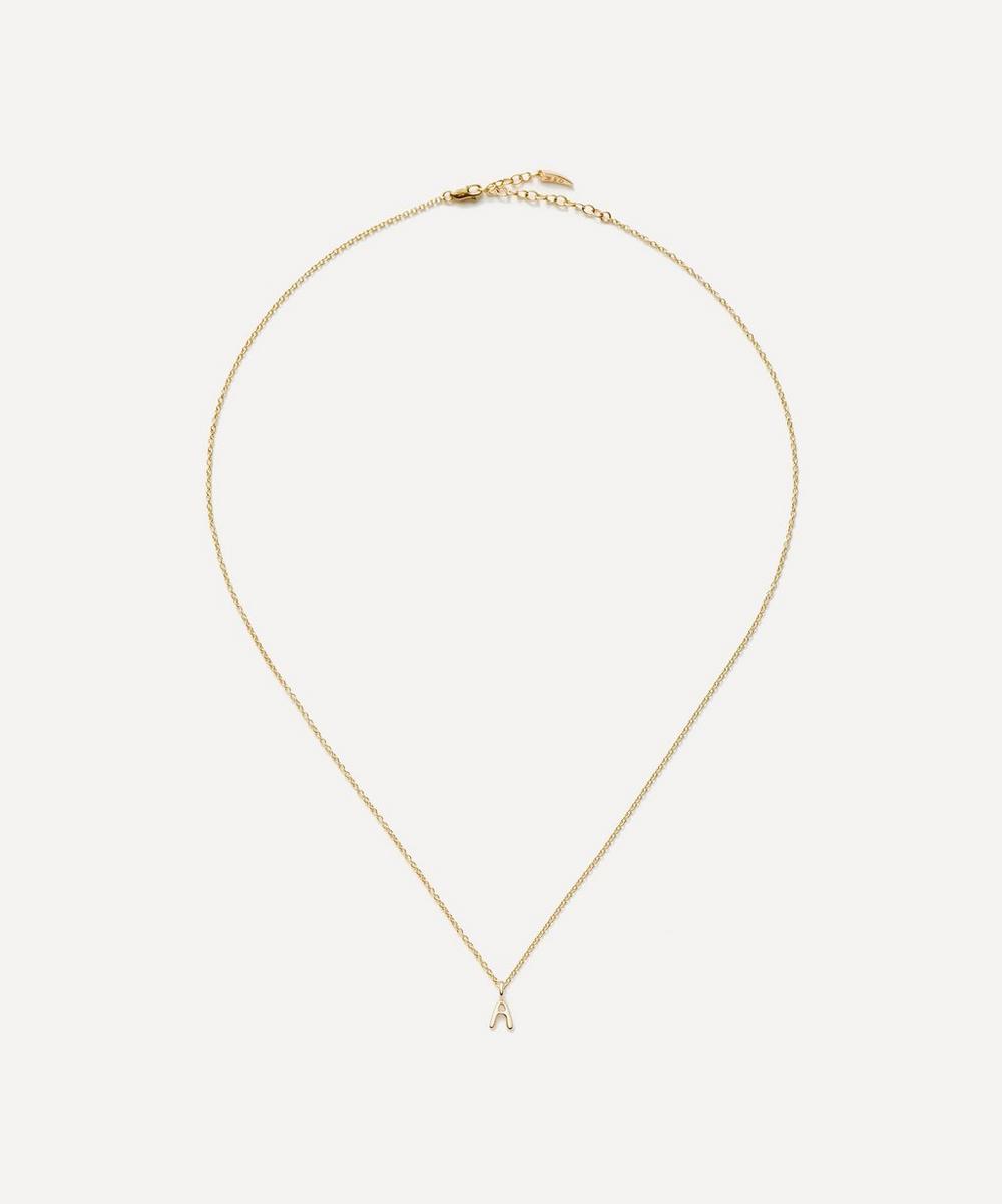 liberty london Missoma 14ct Gold Fine Initial Mini C Pendant Necklace