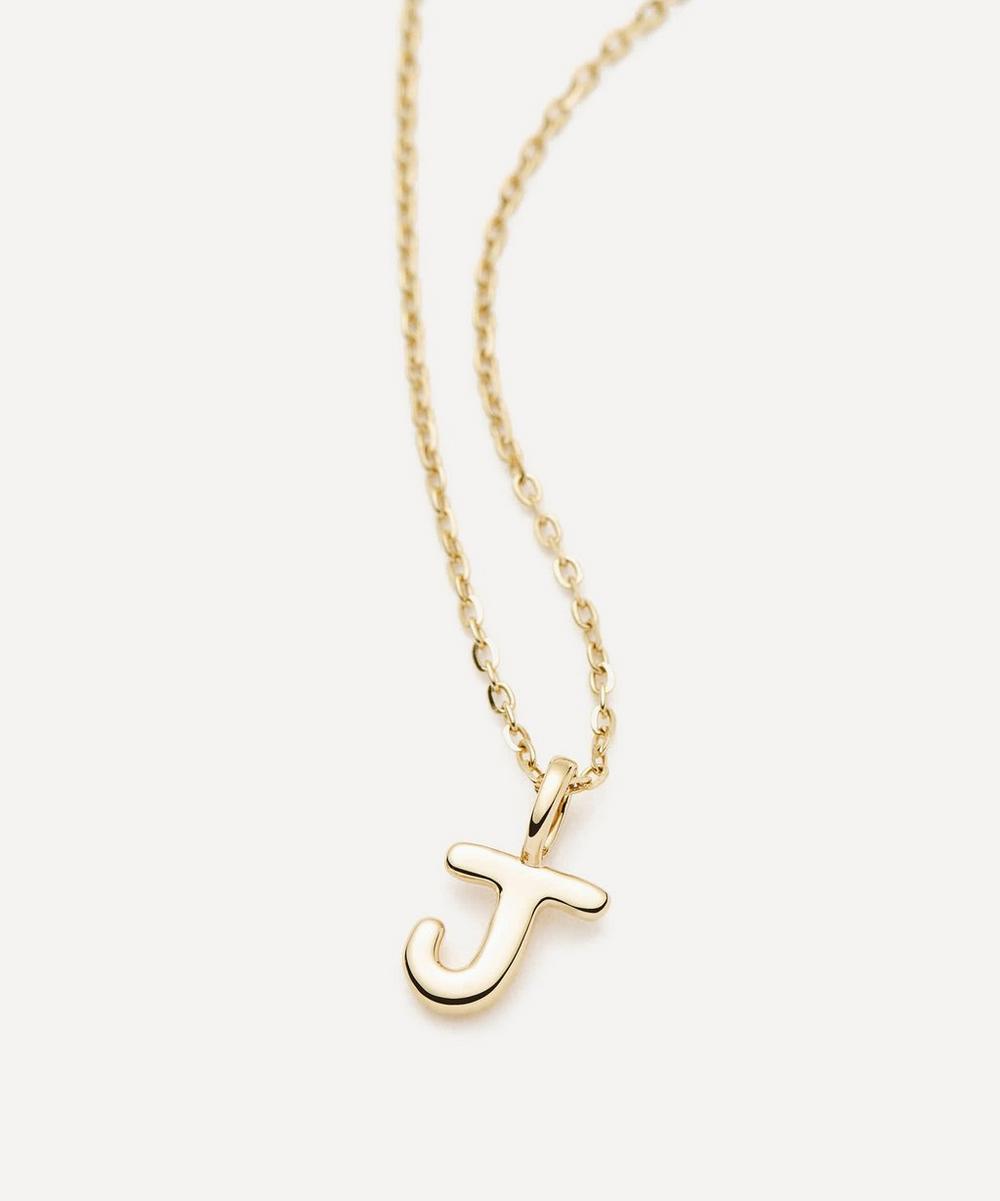 Liberty London Missoma 14ct Gold Fine Initial Mini J Pendant Necklace