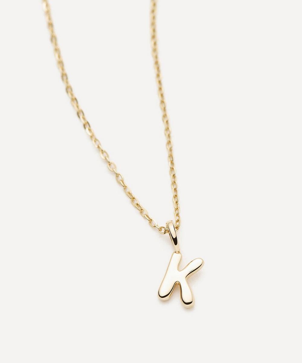 Liberty London Missoma 14ct Gold Fine Initial Mini K Pendant Necklace