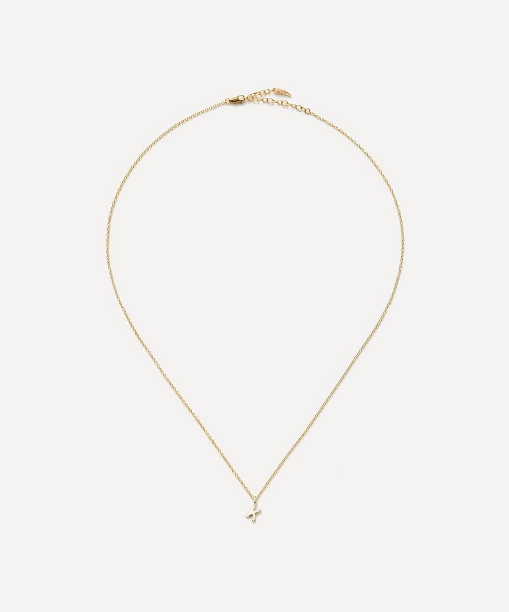 liberty london Missoma 14ct Gold Fine Initial Mini K Pendant Necklace
