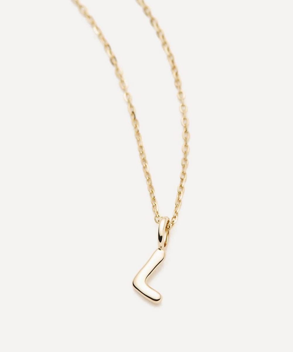 Liberty London Missoma 14ct Gold Fine Initial Mini L Pendant Necklace
