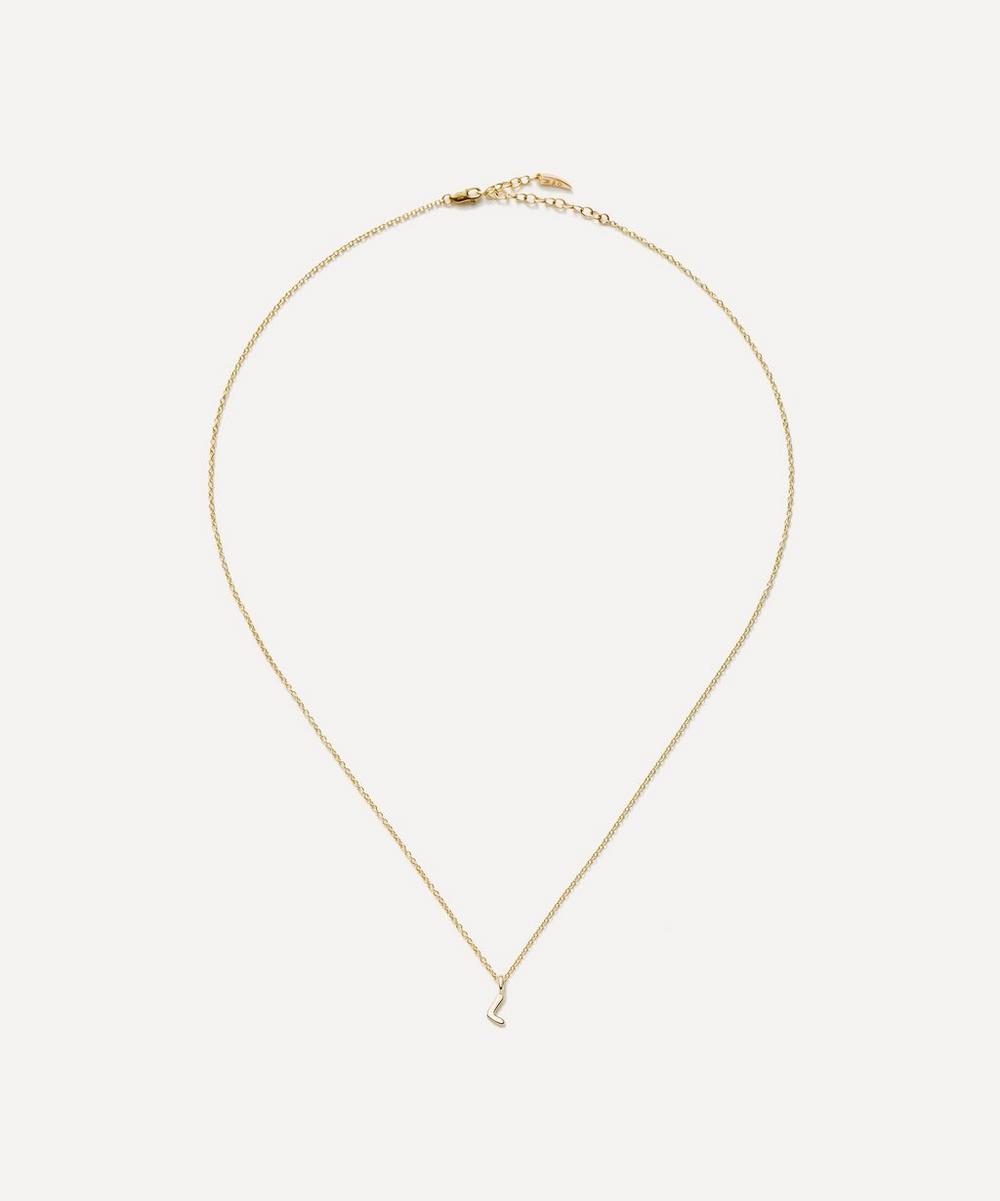 liberty london Missoma 14ct Gold Fine Initial Mini L Pendant Necklace