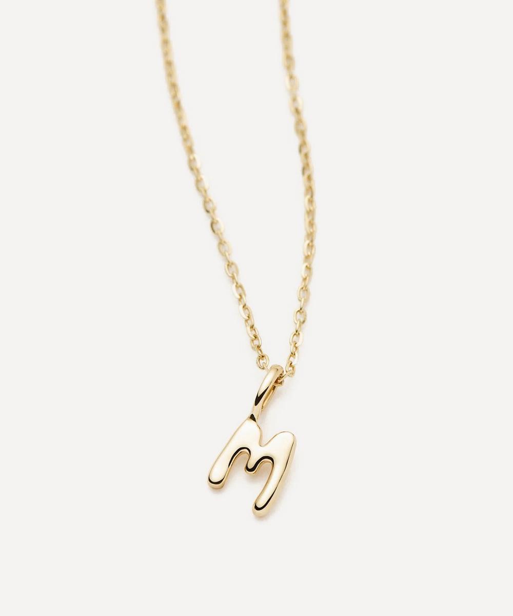 Liberty London Missoma 14ct Gold Fine Initial Mini M Pendant Necklace