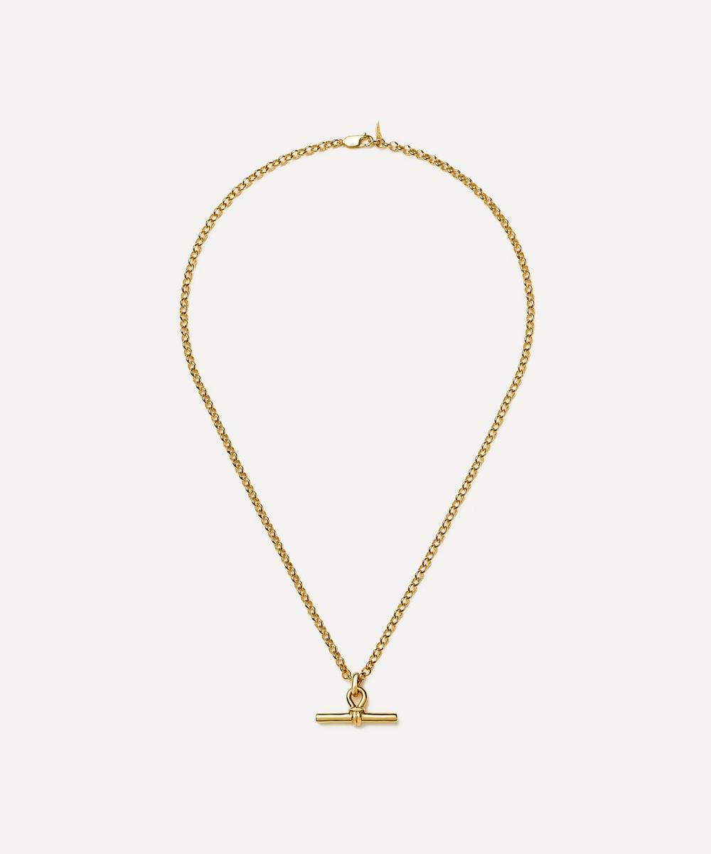 liberty london Missoma 18ct Gold-Plated Chunky T-Bar Pendant Necklace