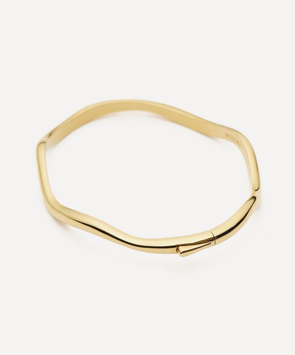 Liberty London Missoma 18ct Gold-Plated Molten Classic Hinged Bangle Bracelet