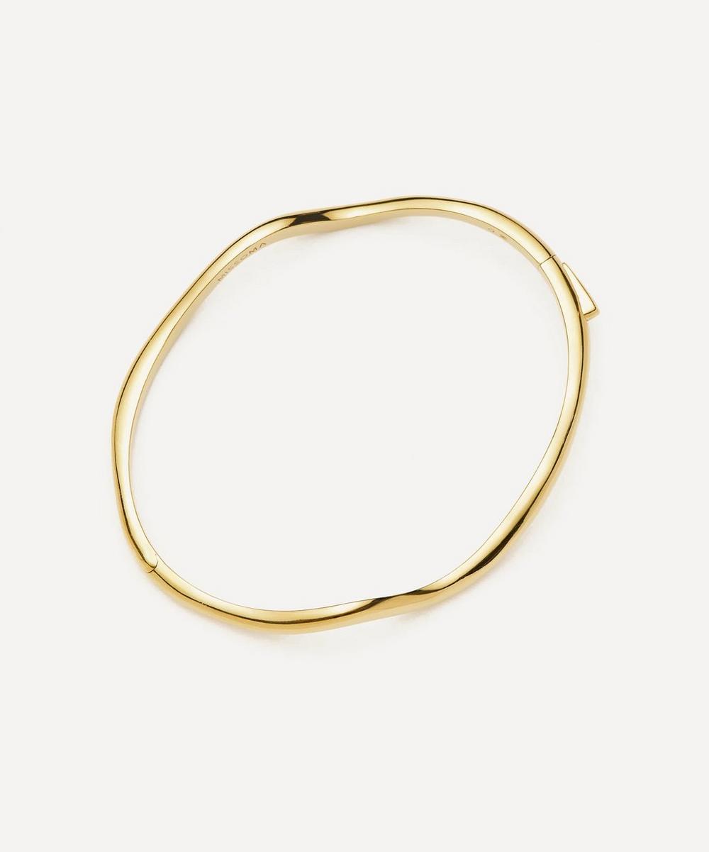 liberty london Missoma 18ct Gold-Plated Molten Classic Hinged Bangle Bracelet