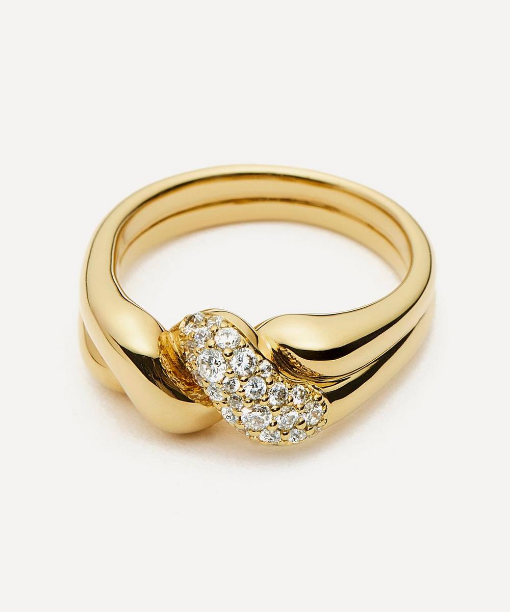 liberty london Missoma 18ct Gold-Plated Molten Snow Double Statement Ring