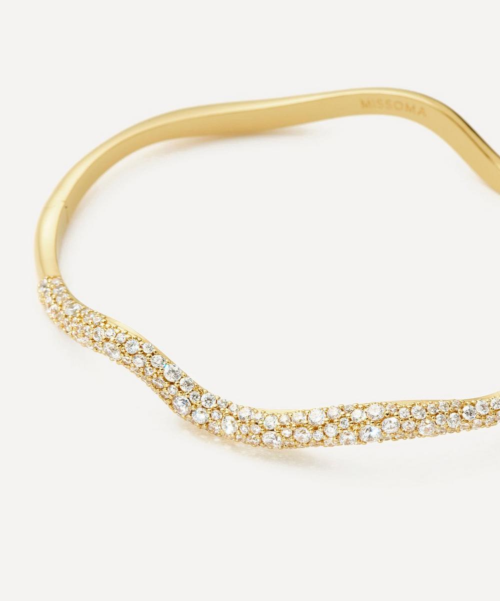Liberty London Missoma 18ct Gold-Plated Molten Snow Ripple Hinged Bangle Bracelet