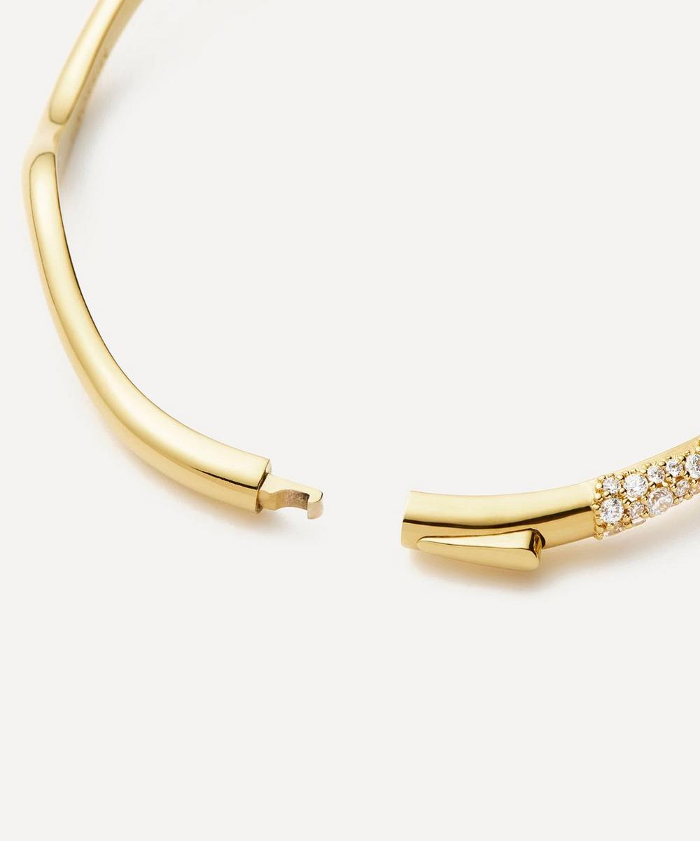 Liberty London Missoma 18ct Gold-Plated Molten Snow Ripple Hinged Bangle Bracelet