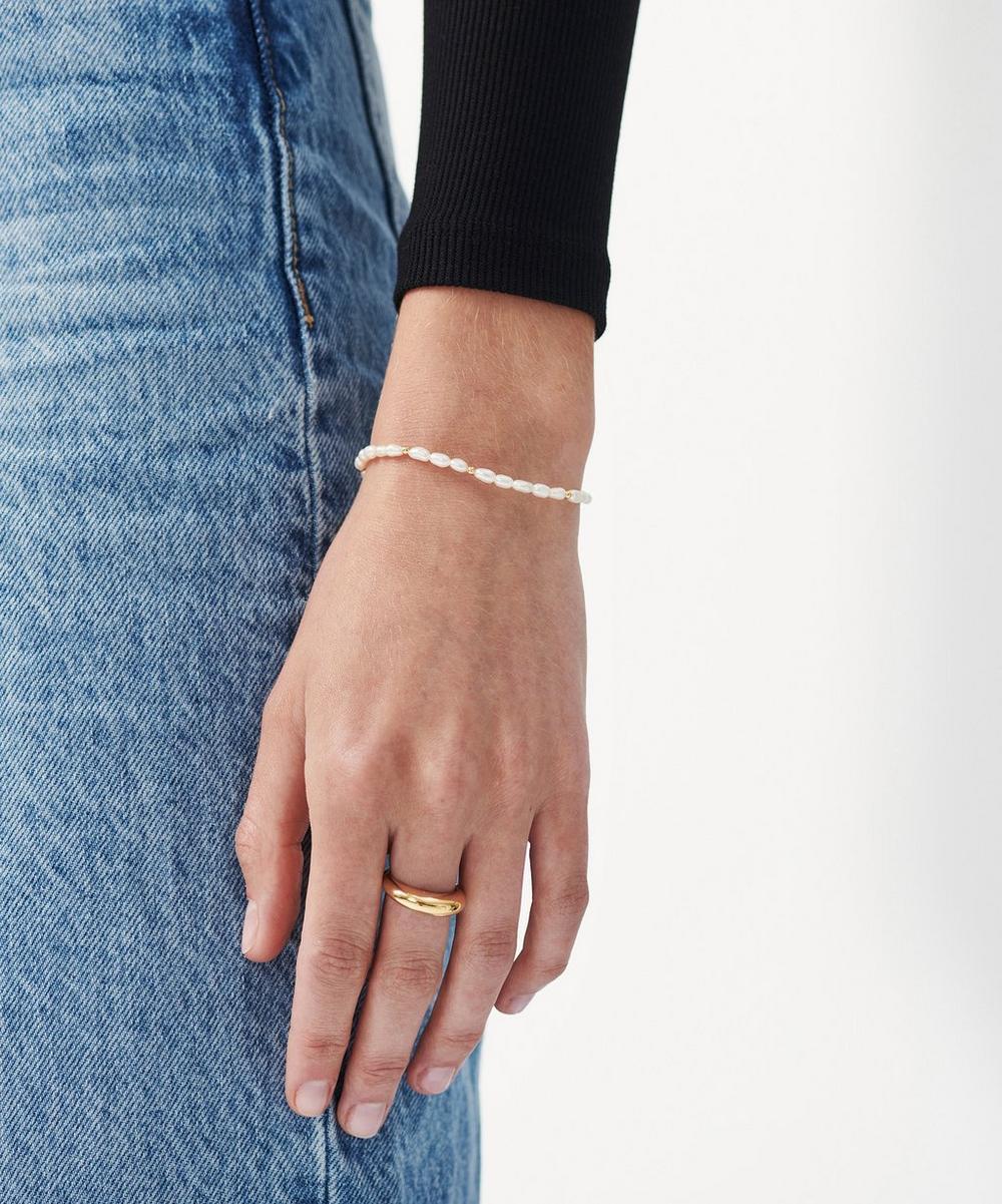 liberty london Missoma 18ct Gold-Plated Seed Pearl Beaded Bracelet