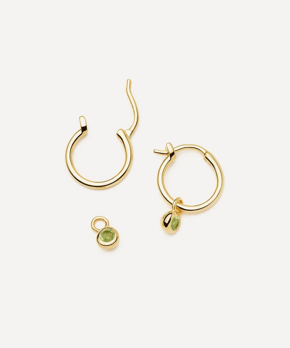 liberty london Missoma 18ct Gold-Plated Vermeil Silver August Birthstone Mini Charm Hoop Earrings