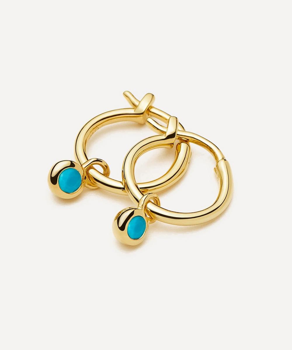 Liberty London Missoma 18ct Gold-Plated Vermeil Silver December Birthstone Mini Charm Hoop Earrings